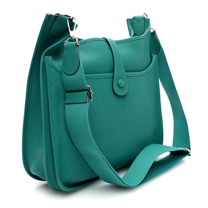 Hermes Taurillon Clemence Evelyne III GM Vert Verone 3 of 10