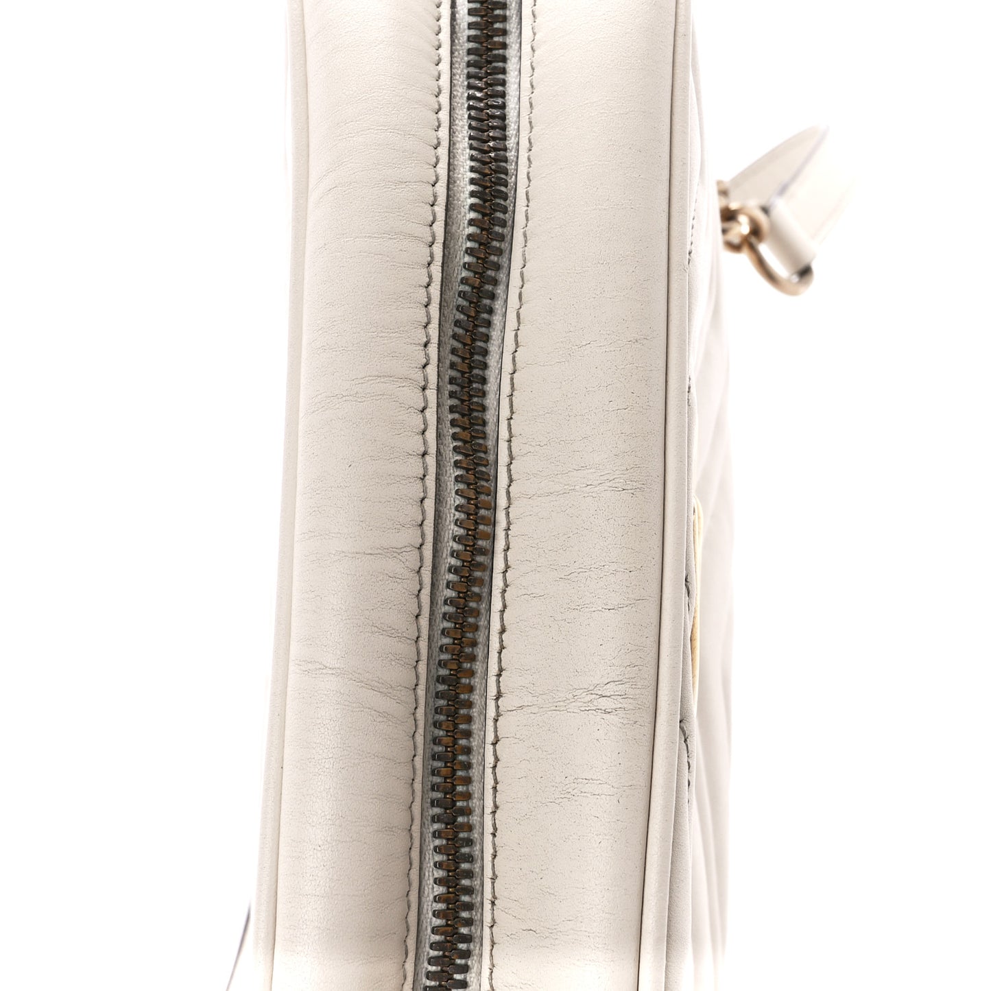 Calfskin Matelasse Small GG Marmont Chain Shoulder Bag White
