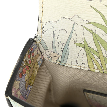 Gucci New Shangai Calfskin Tiger Savanah Web Mini Horsebit 1955 Shoulder Bag Chalky White Multicolor 11 of 11