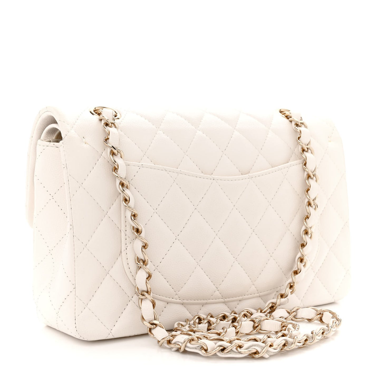 Caviar Quilted Small Double Flap White