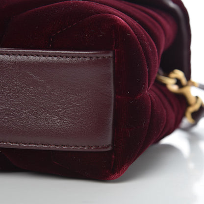 Saint Laurent Velvet Y Quilted Monogram Toy Loulou Crossbody Bag French Burgundy 9 of 9