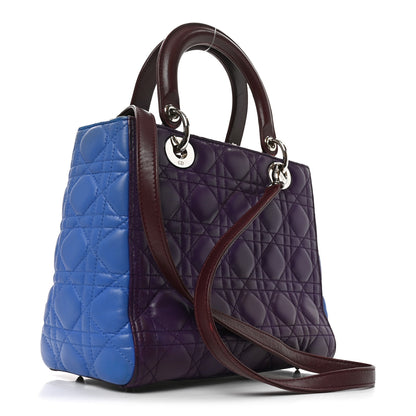 Christian Dior Lambskin Cannage Medium Bi-Color Lady Dior Purple Blue 3 of 10