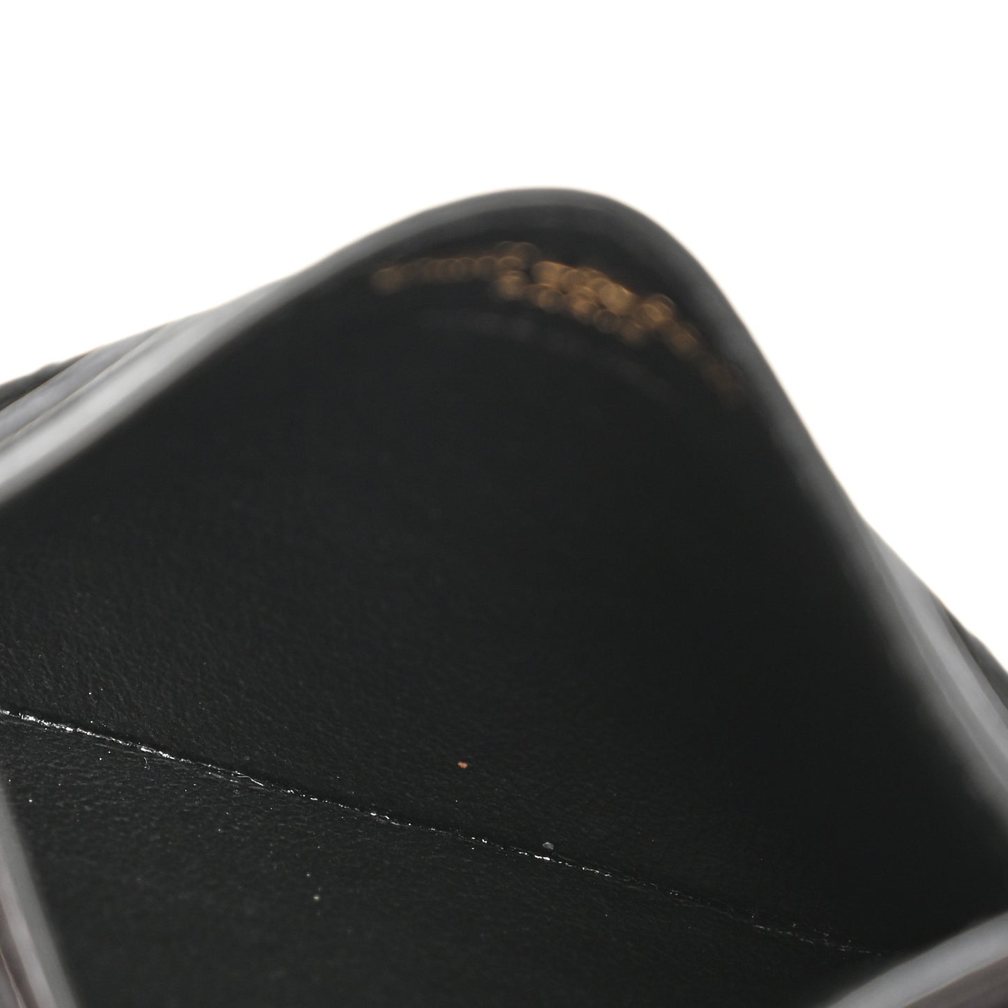Grain De Poudre Matelasse Chevron Monogram Credit Card Case Black