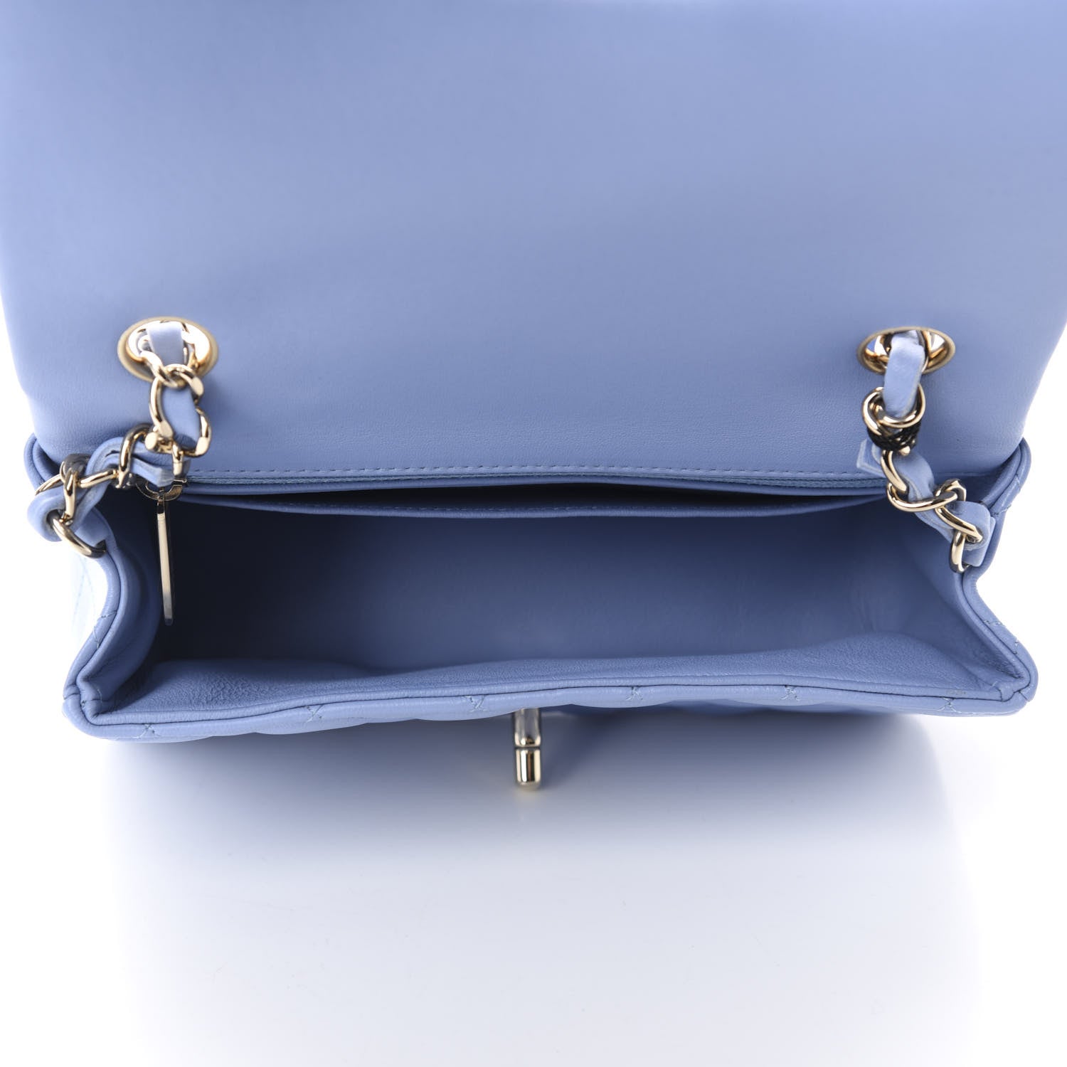 Chanel Lambskin Quilted Mini Rectangular Flap Light Blue 5 of 11