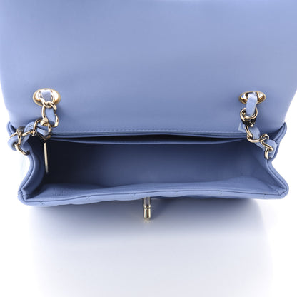 Chanel Lambskin Quilted Mini Rectangular Flap Light Blue 5 of 11