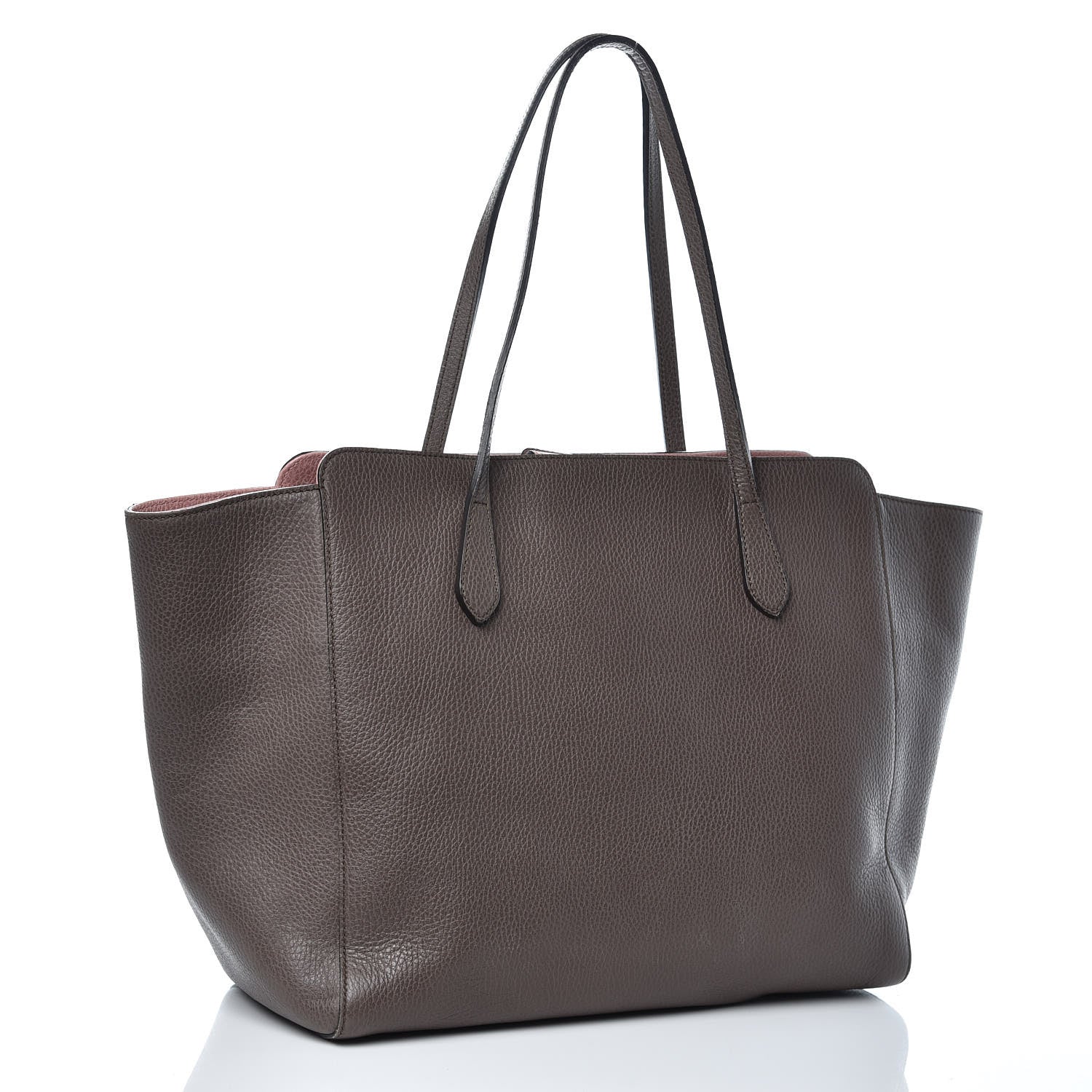 Gucci Dollar Calfskin Medium Swing Tote Grey Field Soft Pink 3 of 12