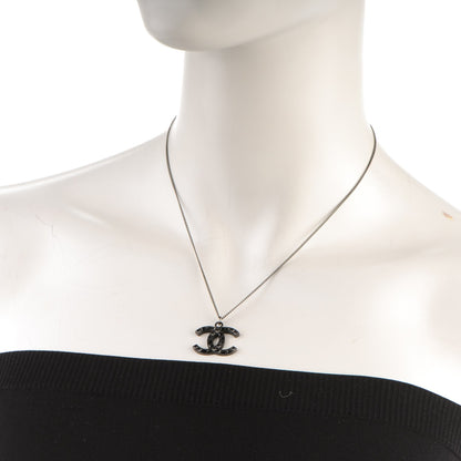 Chanel Ruthenium Baguette Crystal CC Necklace Black 2 of 4