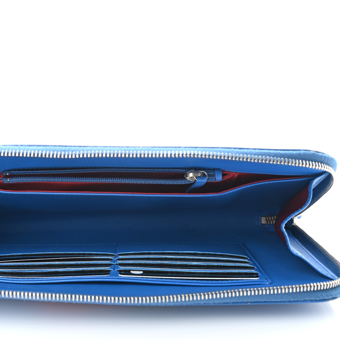 Vinyl Patent Lipstick Wristlet Wallet Blue