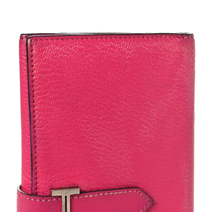 Hermes Chevre Mysore Tri-Fold Bearn Wallet Rose Shocking 11 of 11