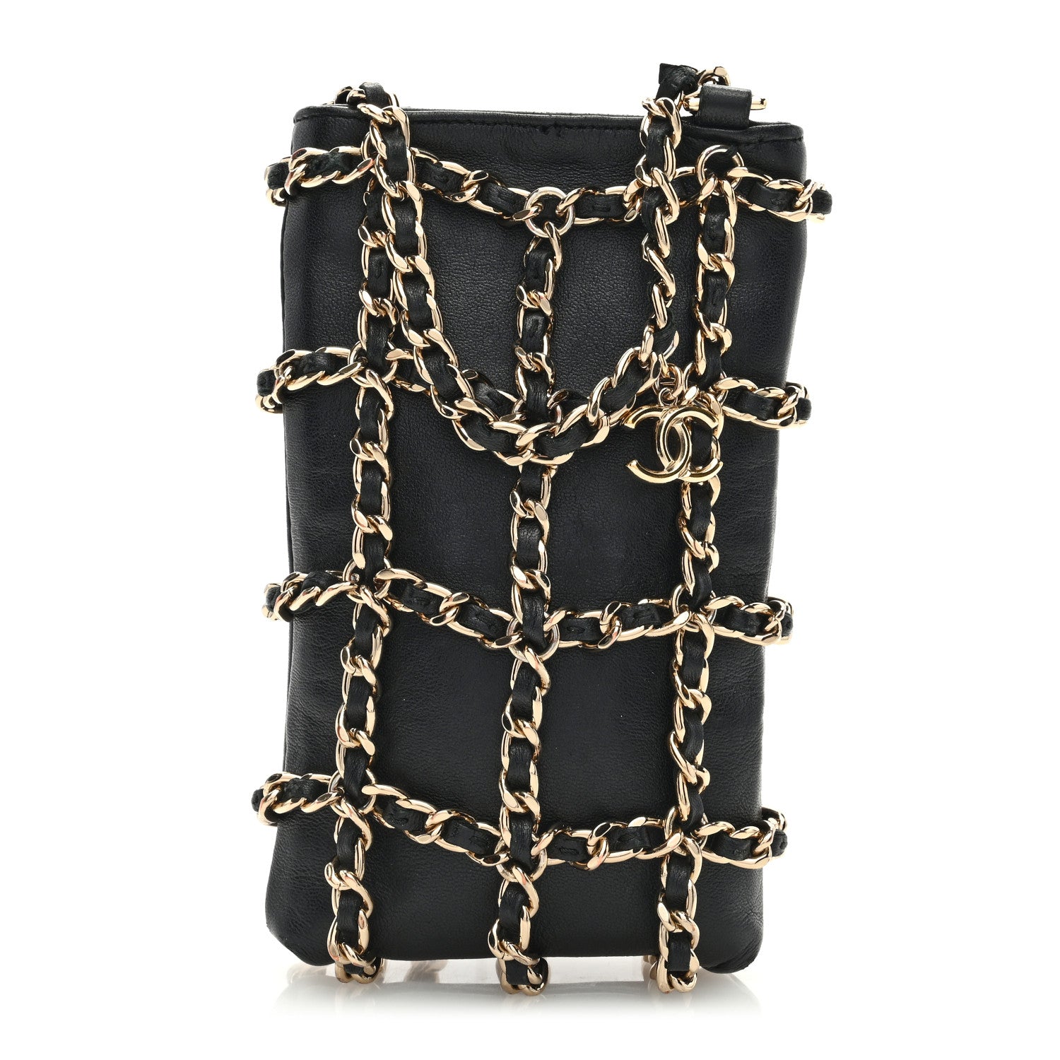 Chanel Lambskin Tech Me Out Clutch With Chain Black 1 of 10