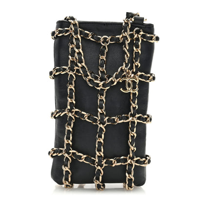 Chanel Lambskin Tech Me Out Clutch With Chain Black 1 of 10
