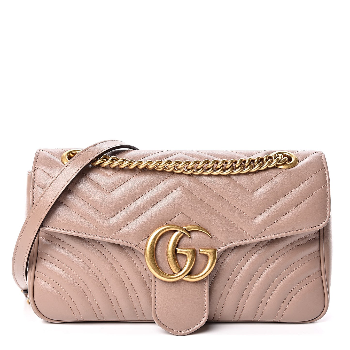 Calfskin Matelasse Small GG Marmont Shoulder Bag Porcelain Rose