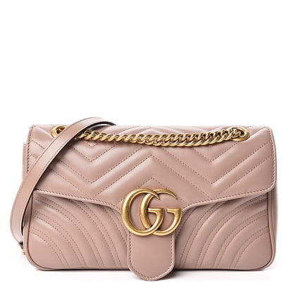 Gucci Calfskin Matelasse Small GG Marmont Shoulder Bag Porcelain Rose 1 of 10