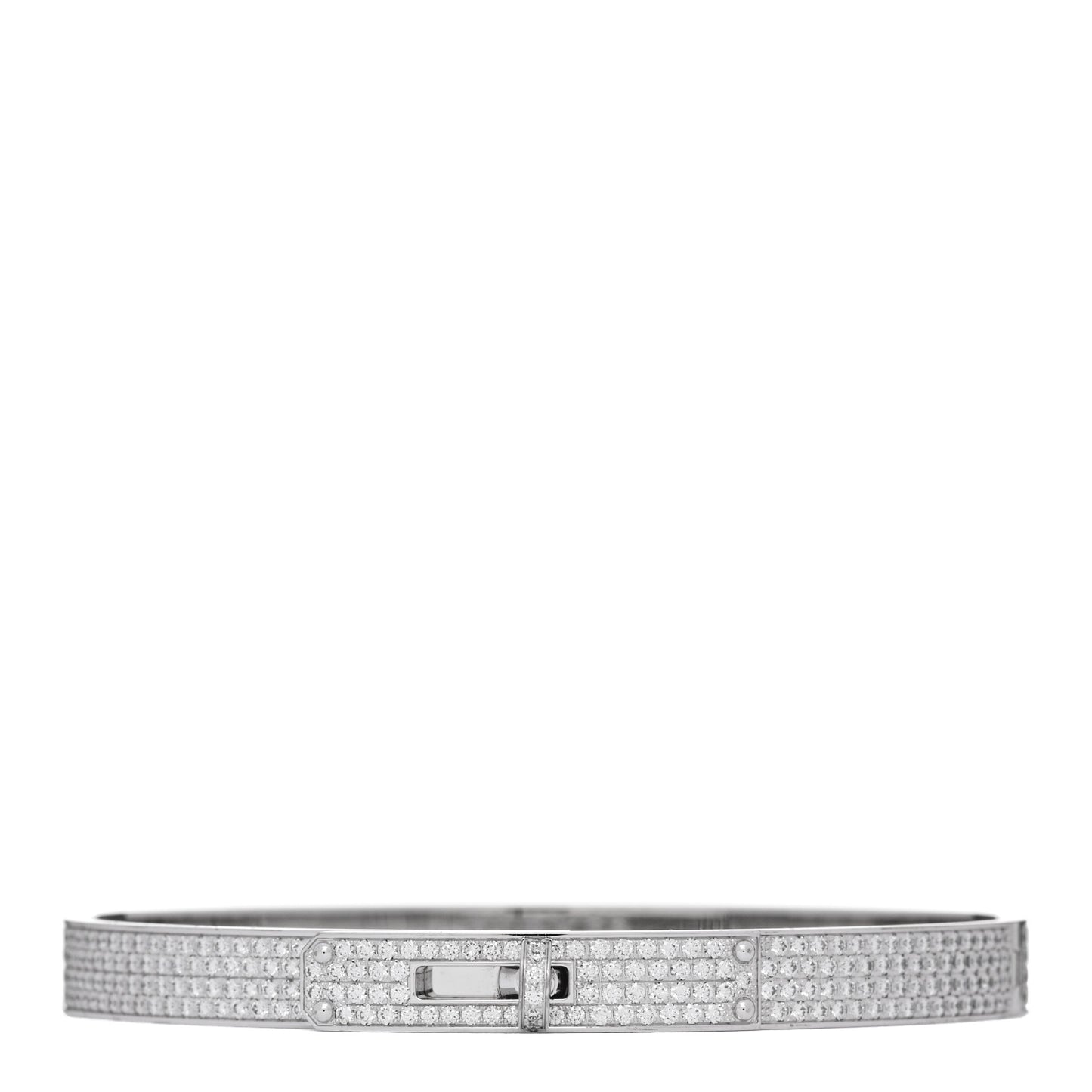 18K White Gold Diamond Kelly Full Pave Bracelet XS