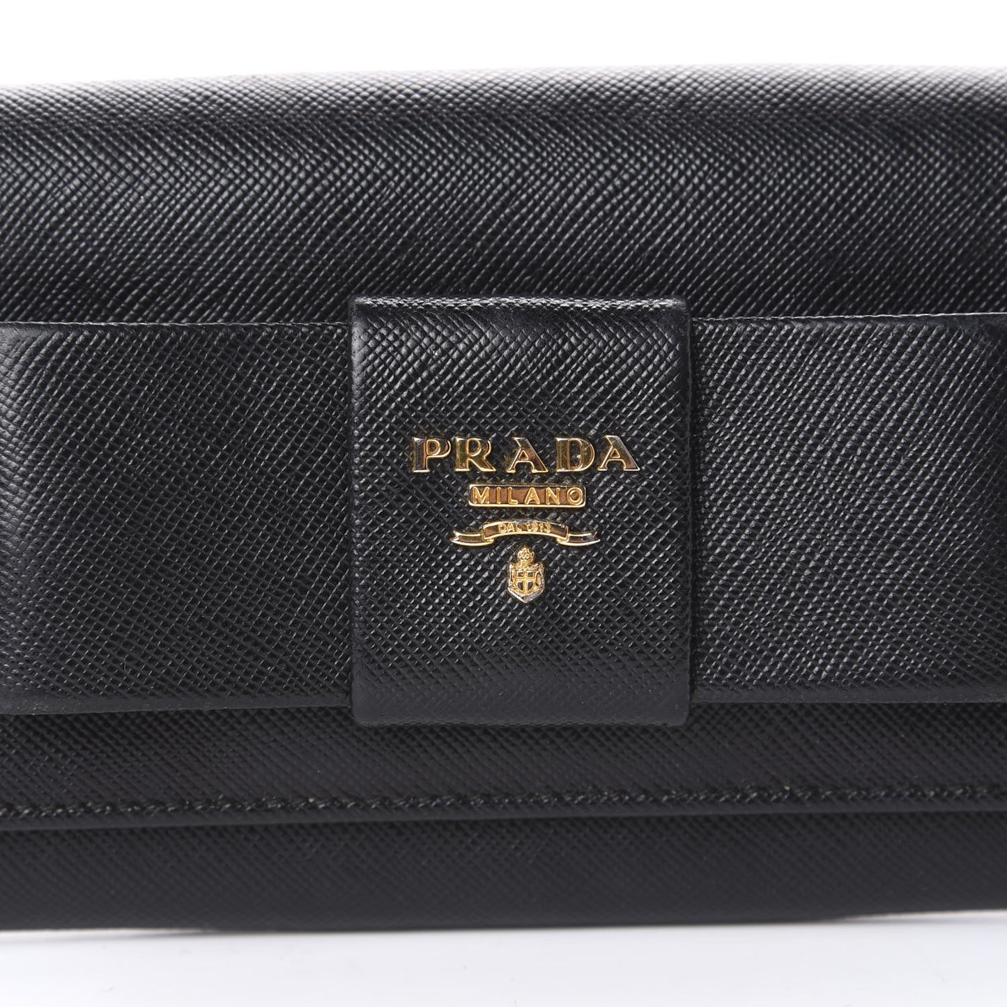 Saffiano Bow Continental Wallet Black