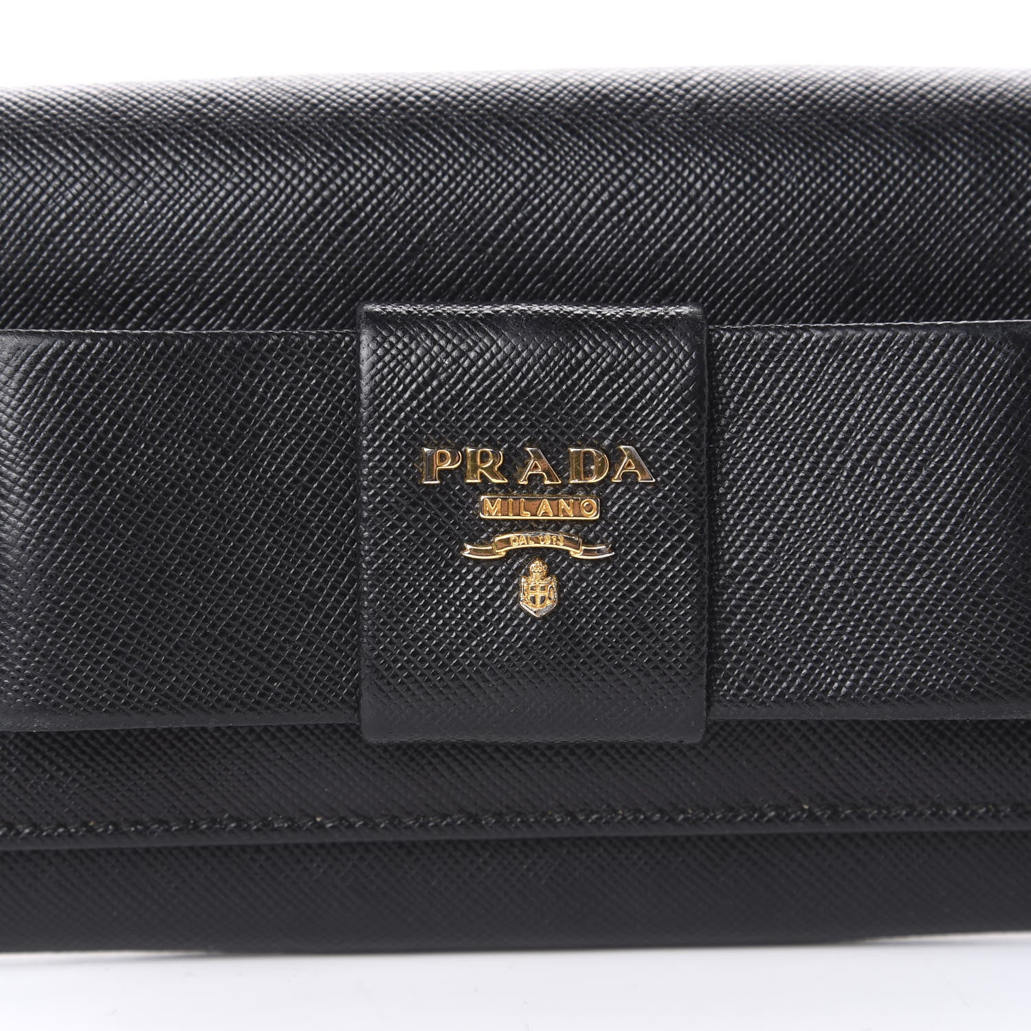 Prada Saffiano Bow Continental Wallet Black 11 of 12