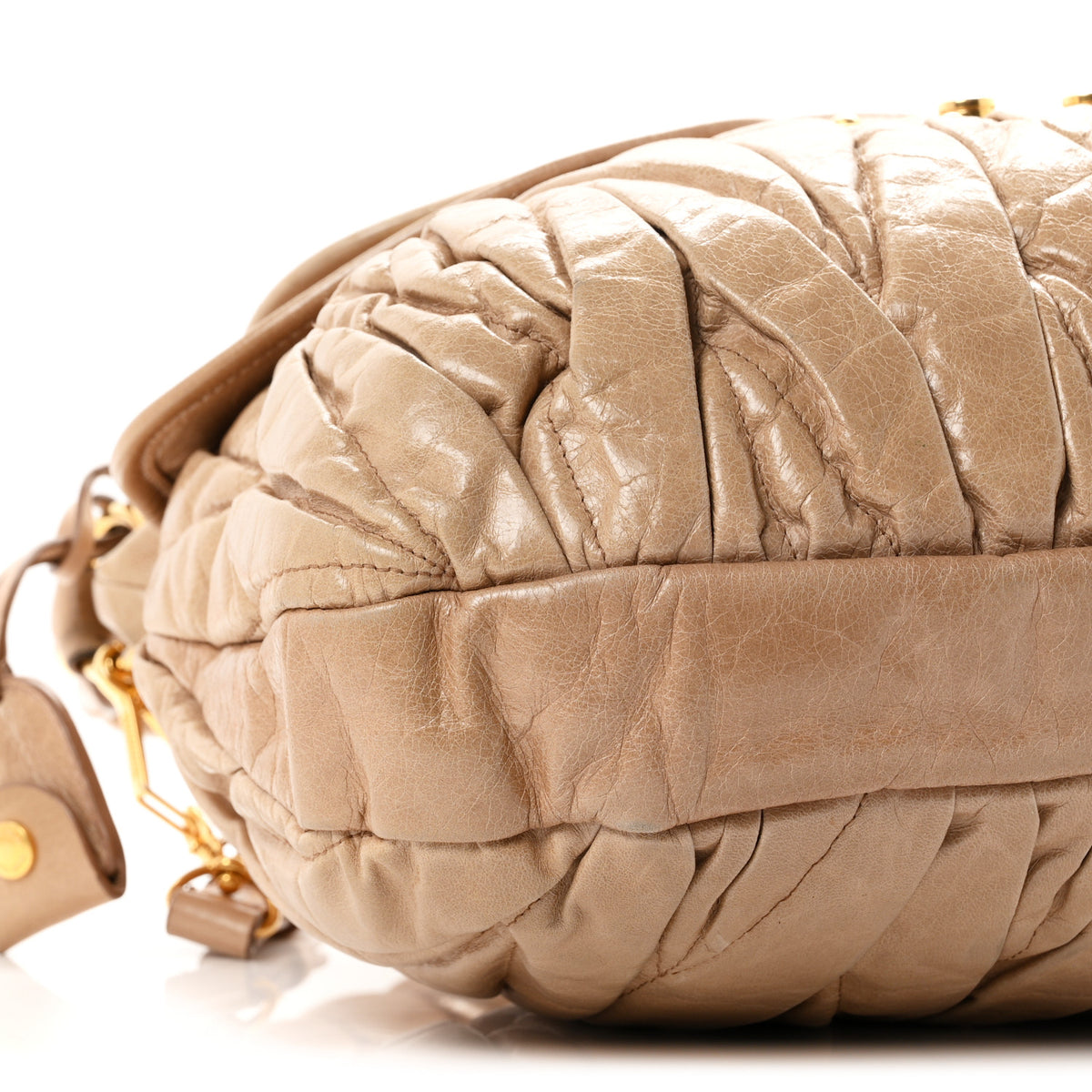 Nappa Matelasse Coffer Hobo Beige