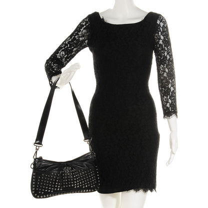 Burberry Lambskin Studded Sling Bag Black 2 of 8