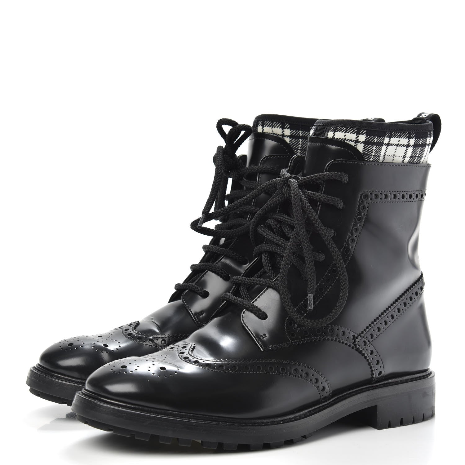 Christian Dior Calfskin D-Order Low Boot 39.5 Black White 3 of 9