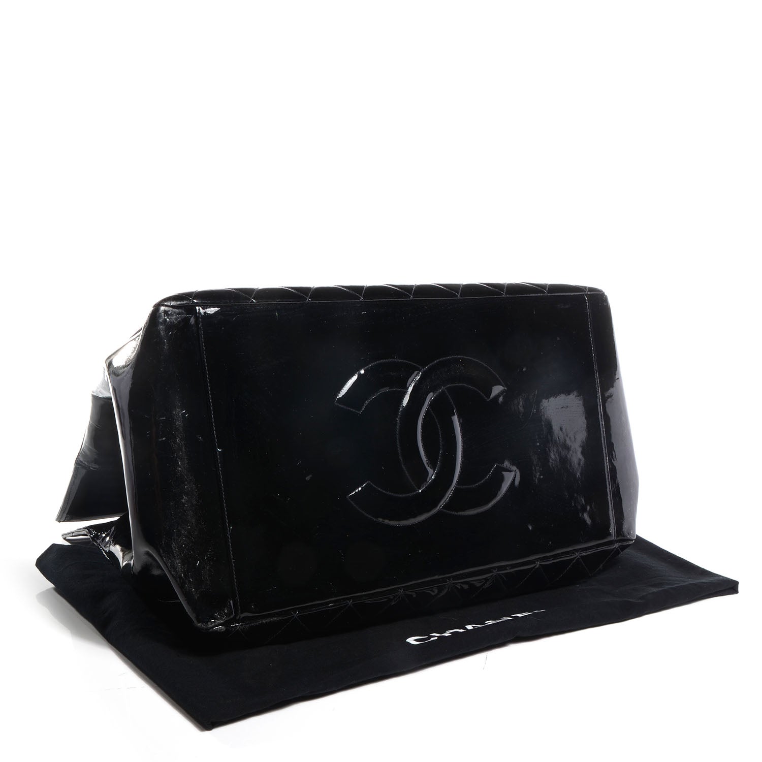 Chanel Patent XL Shopping Tote Black 4 of 9