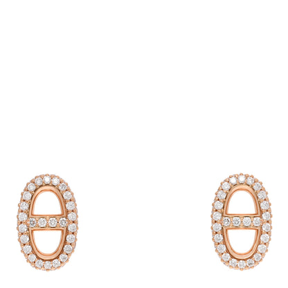 Hermes 18K Rose Gold Diamond New Farandole Earrings 1 of 5