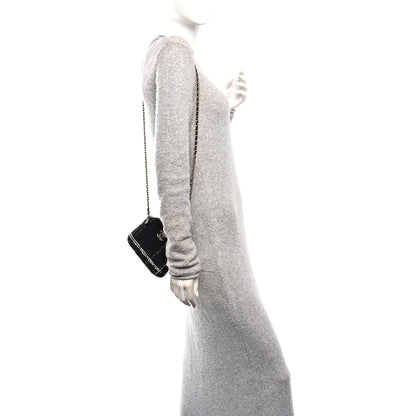 Chanel Tweed Quilted Mini Clutch With Chain Black White 2 of 11