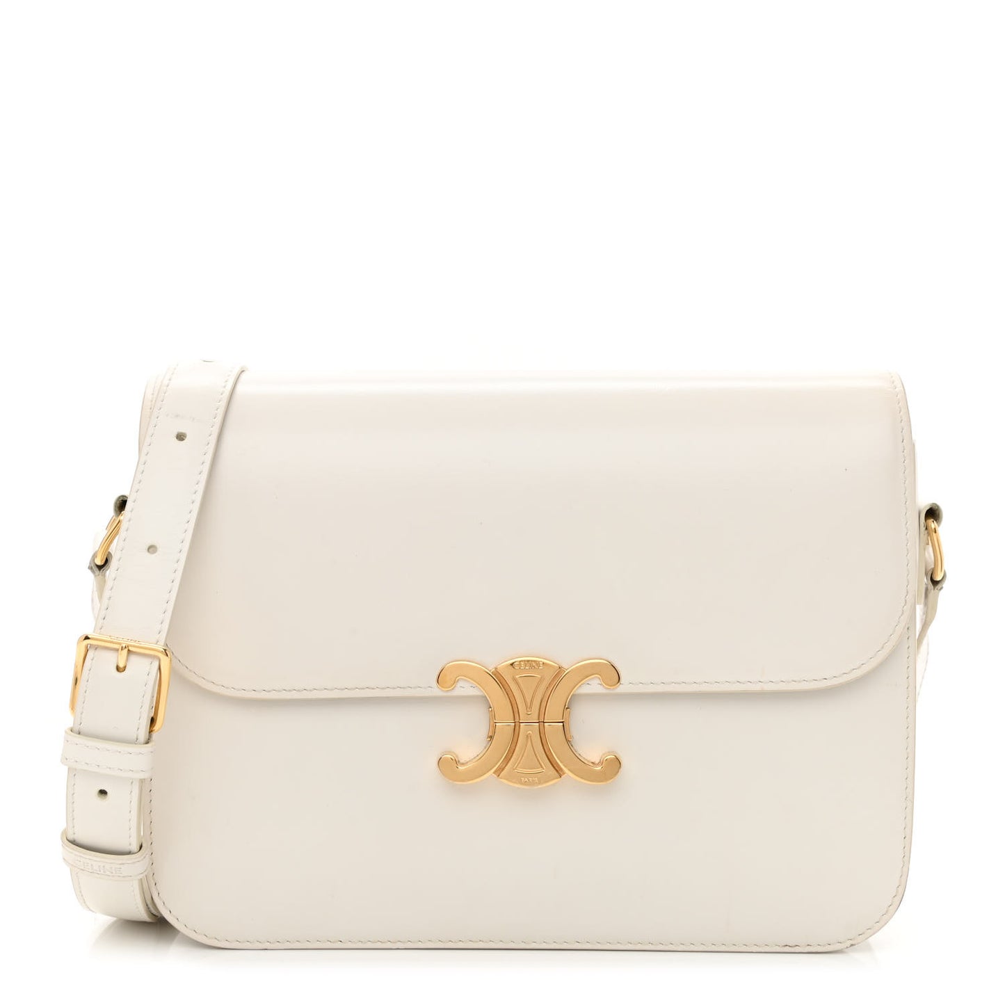 Shiny Calfskin Medium Triomphe White