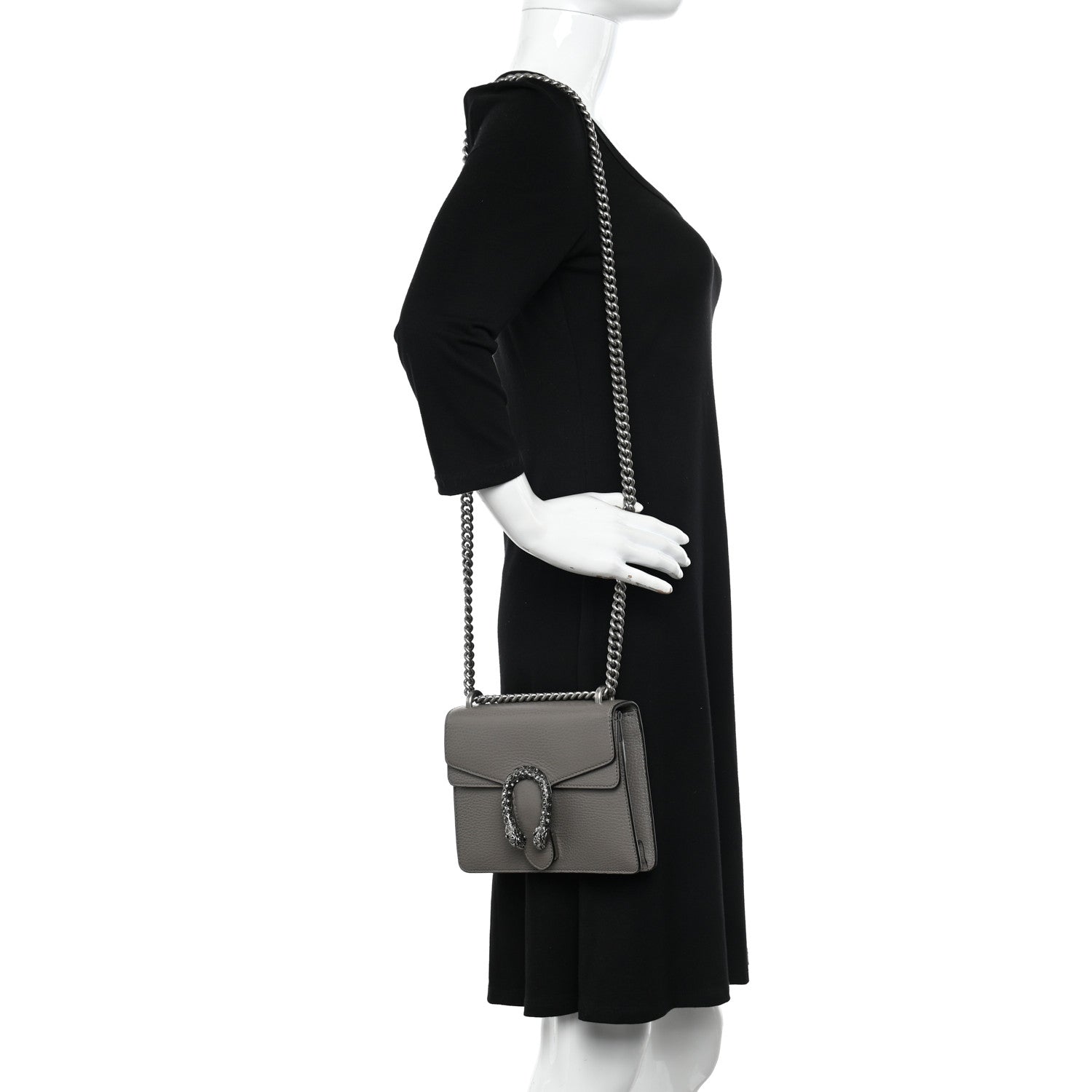 Gucci Calfskin Mini Dionysus Shoulder Bag Dusty Grey 2 of 10