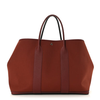 Hermes Toile Militaire Negonda Garden Party Voyage Colorblock 49 GM Black Rouge H 1 of 10