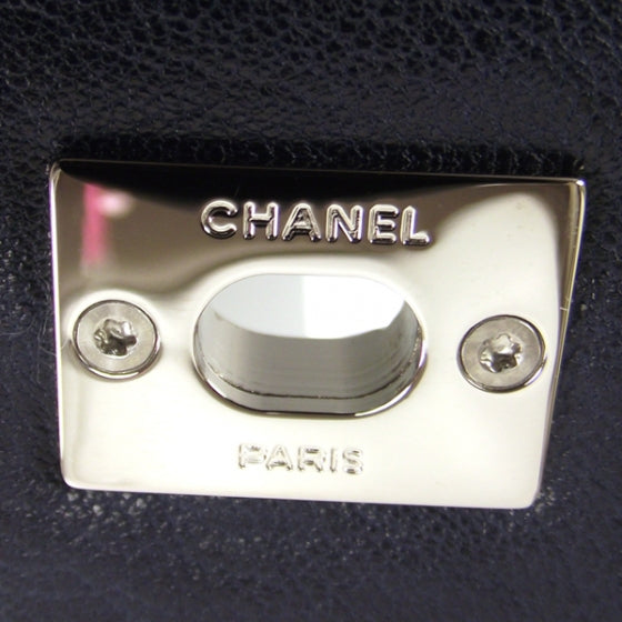 Washed Lambskin Jumbo Bijoux Chain Flap Navy