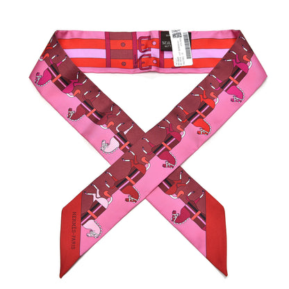 Hermes Silk Rocabar Twilly Rose Vif Bordeaux 1 of 5