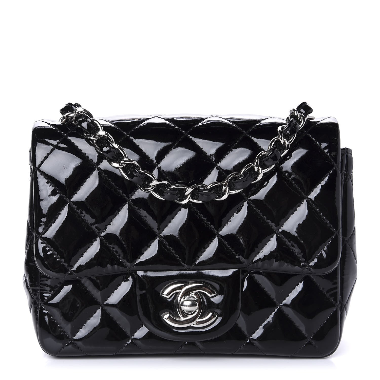 Chanel Patent Calfskin Quilted Mini Square Flap Black 1 of 10