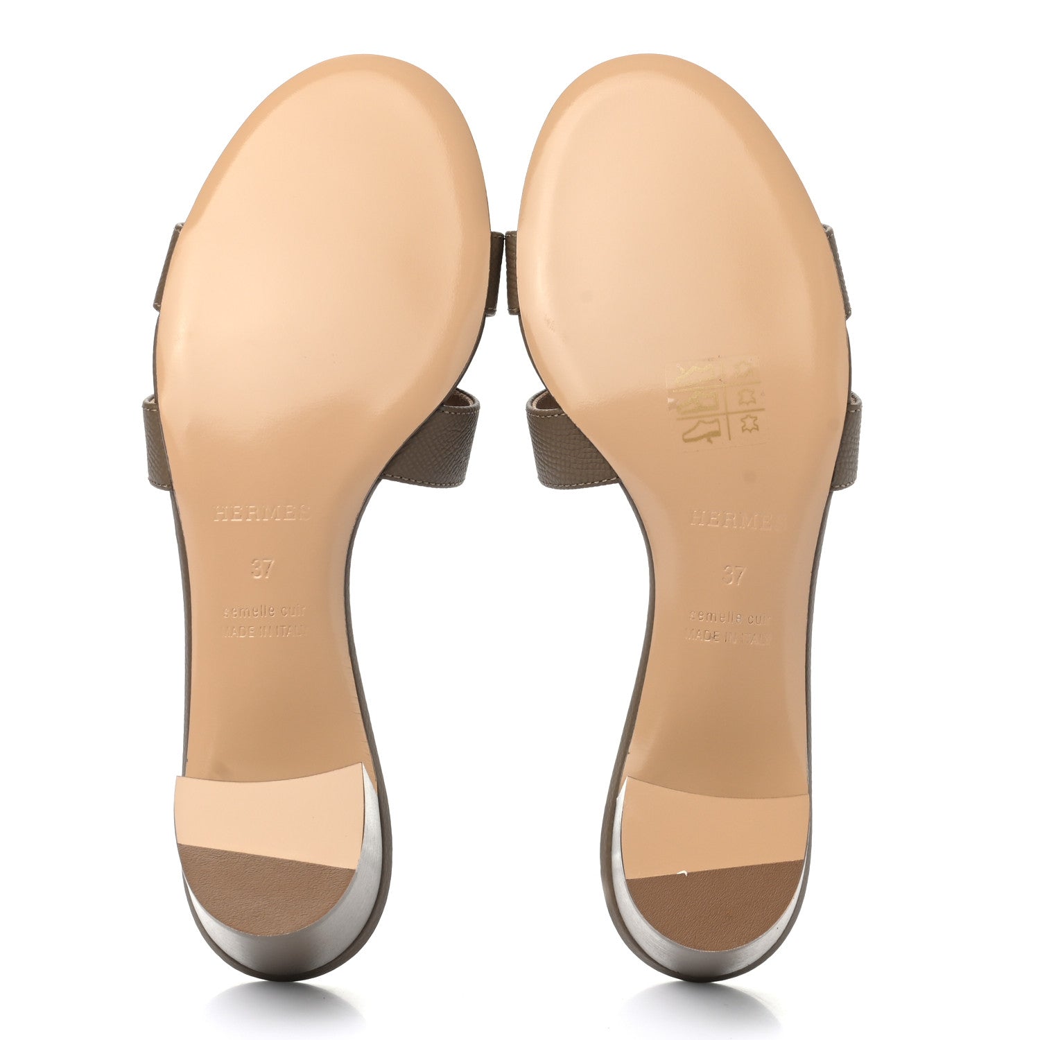 Hermes Epsom Oasis Sandals 37 Etoupe 5 of 9
