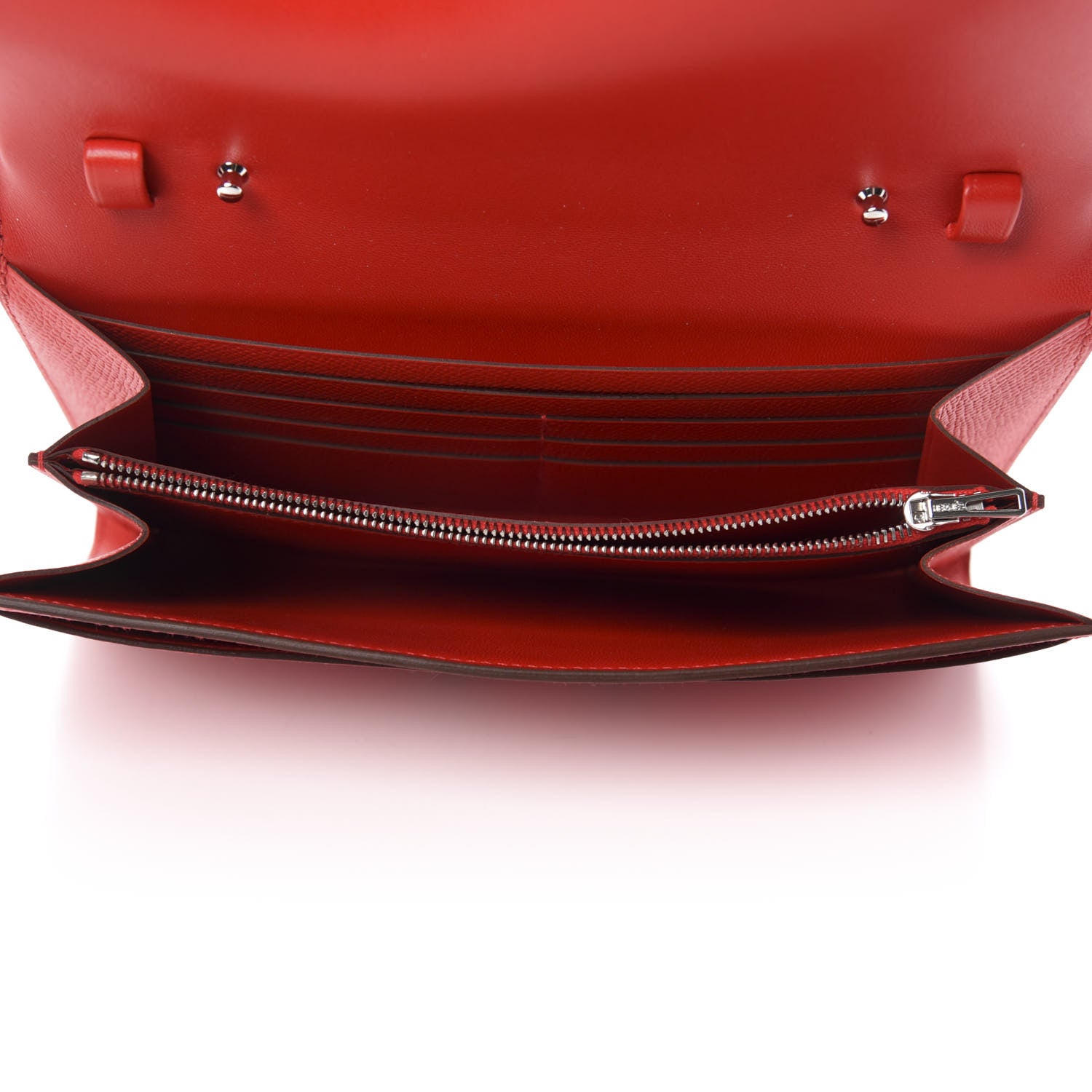 Hermes Epsom Enamel Constance Wallet To Go Rouge De Coeur Rubis 5 of 10