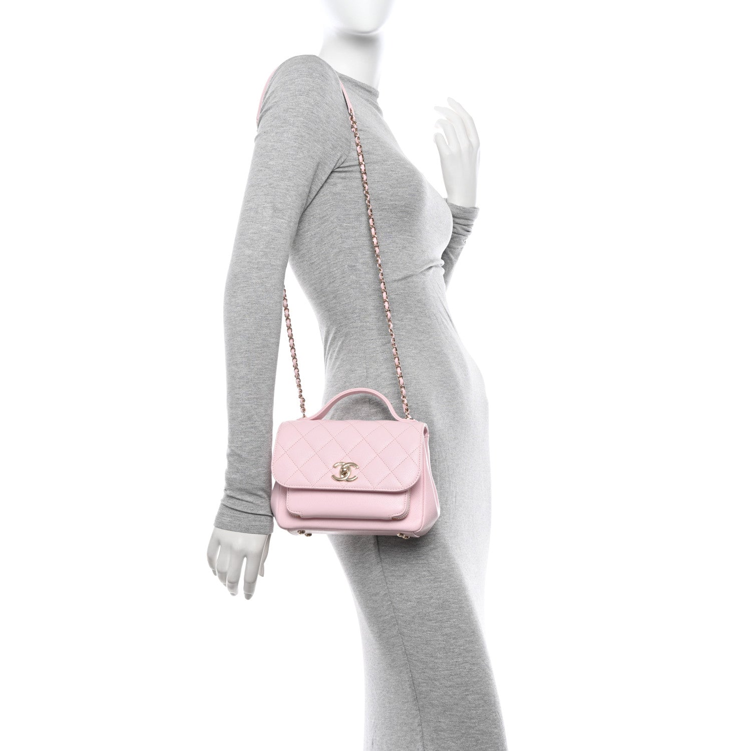 Chanel Caviar Quilted Small Business Affinity Flap Light Pink 2 of 11