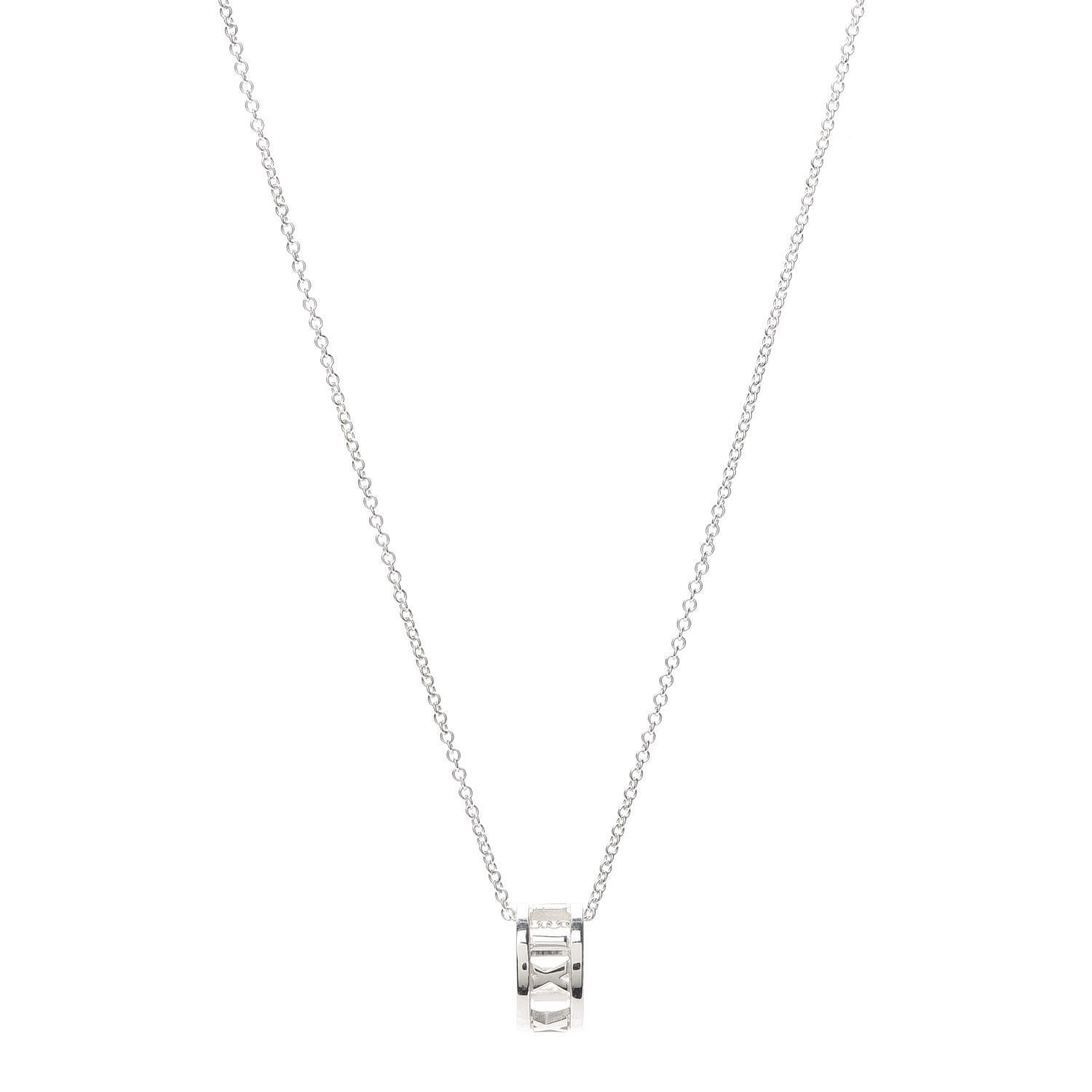 Tiffany Sterling Silver Atlas Open Pendant Necklace 1 of 7