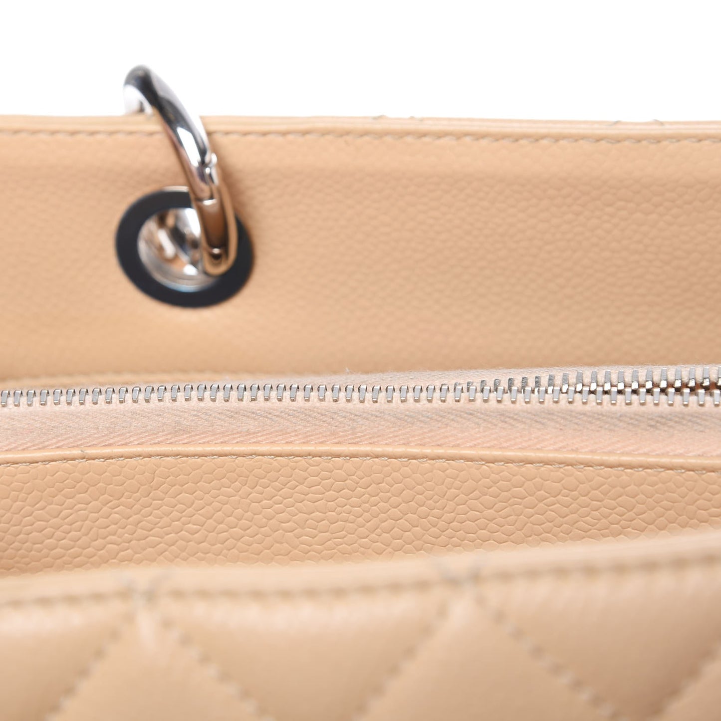 Caviar Quilted Grand Shopping Tote GST Beige Clair