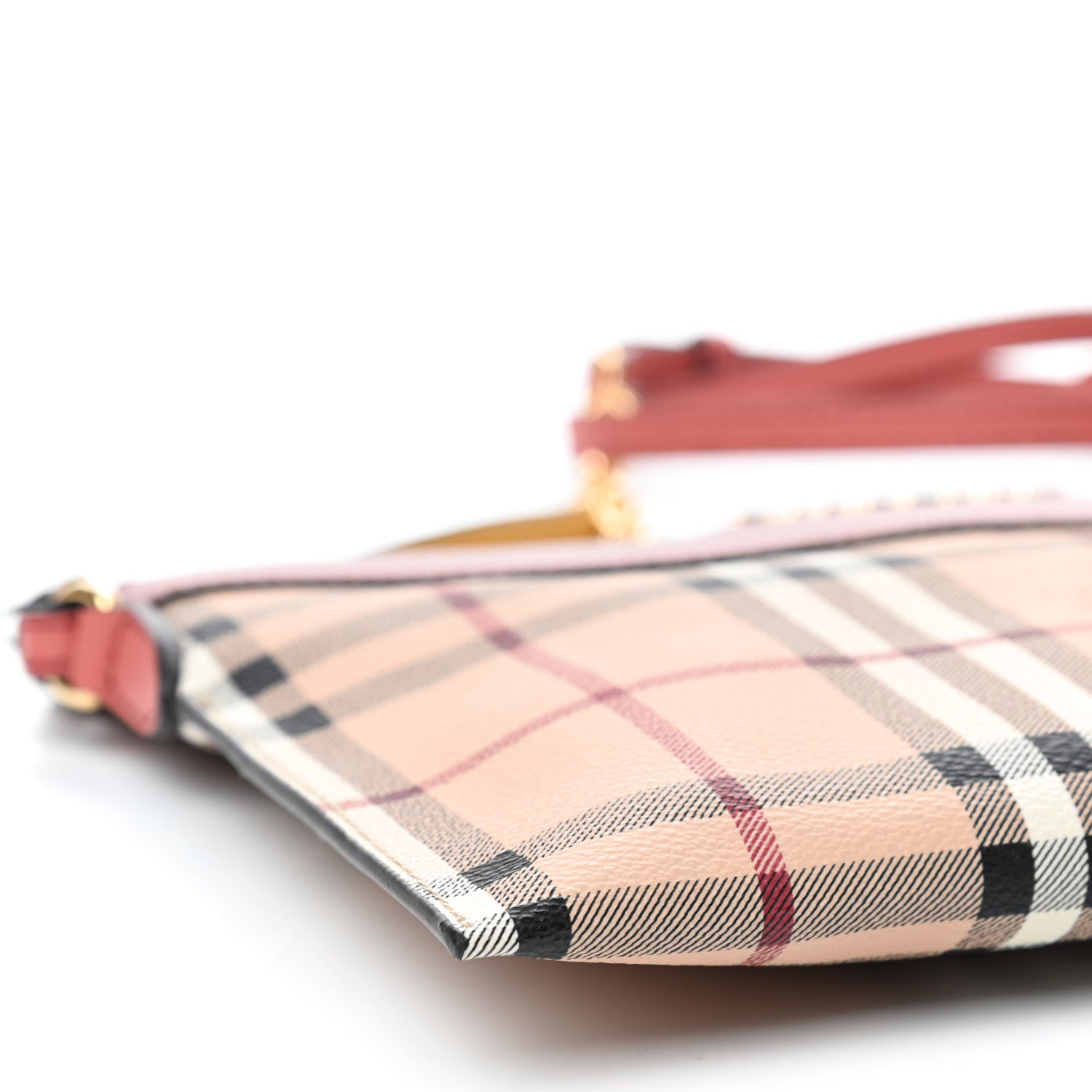 Burberry Haymarket Check Peyton Crossbody Clutch Bag Dusty Pink 6 of 8