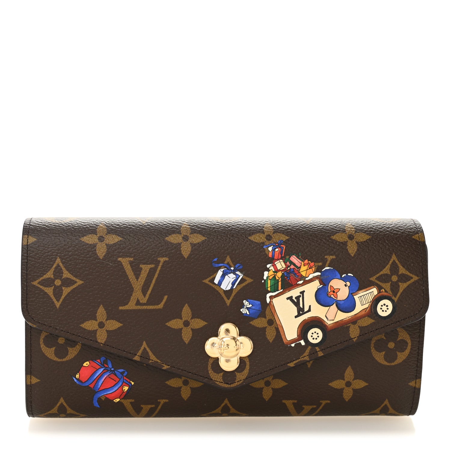 Louis Vuitton Monogram House Mascot Sarah Wallet NM Iced Gold 1 of 6