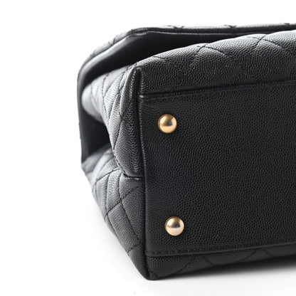 Chanel Caviar Lizard Embossed Quilted Small Coco Handle Flap Black 8 of 9