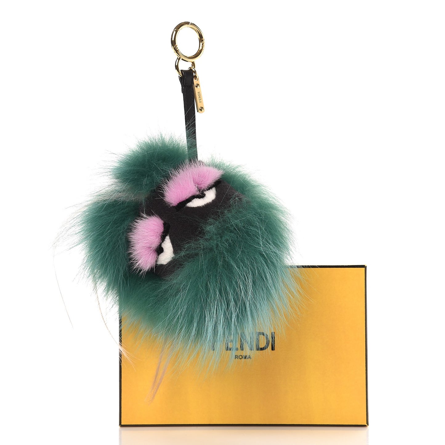 Fox Rabbit Goat Mink Fur Vitello Flamingo Minty Monster Bag Bug Charm Green Apple Multicolor