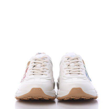 Gucci Calfskin Glitter Game Logo Womens Rhyton Sneakers 41 Mystic White 2 of 7