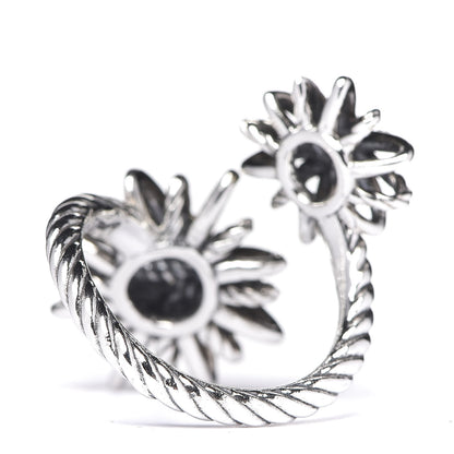 David Yurman Sterling Silver Diamond 28mm Open Starburst Ring 54 6.75 2 of 3