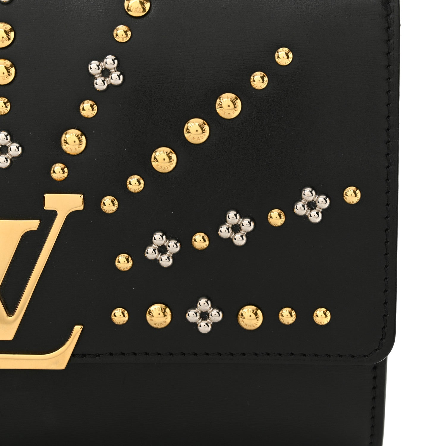Louis Vuitton Calfskin Studded Louise Chain GM Black 12 of 12