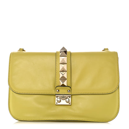 Valentino Garavani Vitello Medium Glam Lock Rockstud Flap Naples Yellow 1 of 15