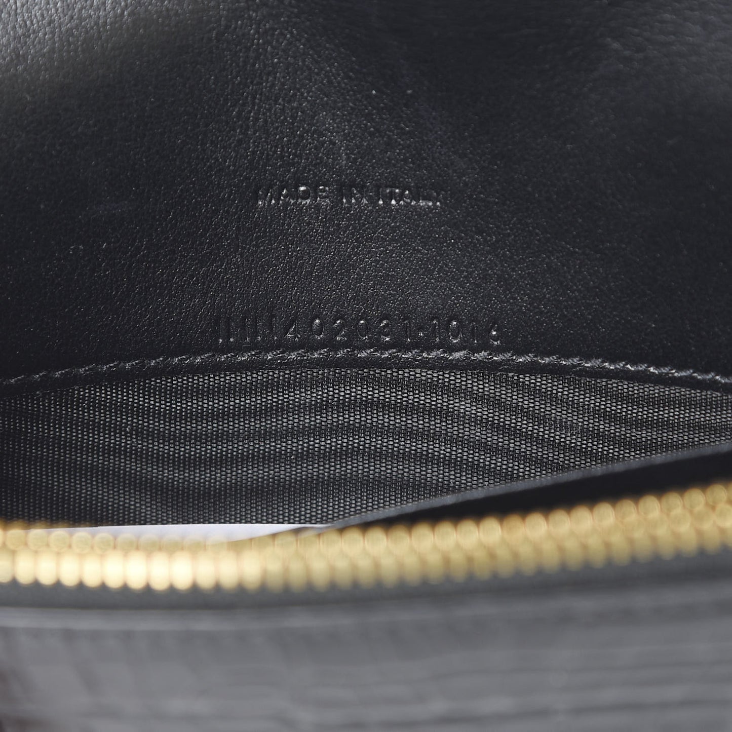 Calfskin Crocodile Embossed Monogram Envelope Chain Wallet Black