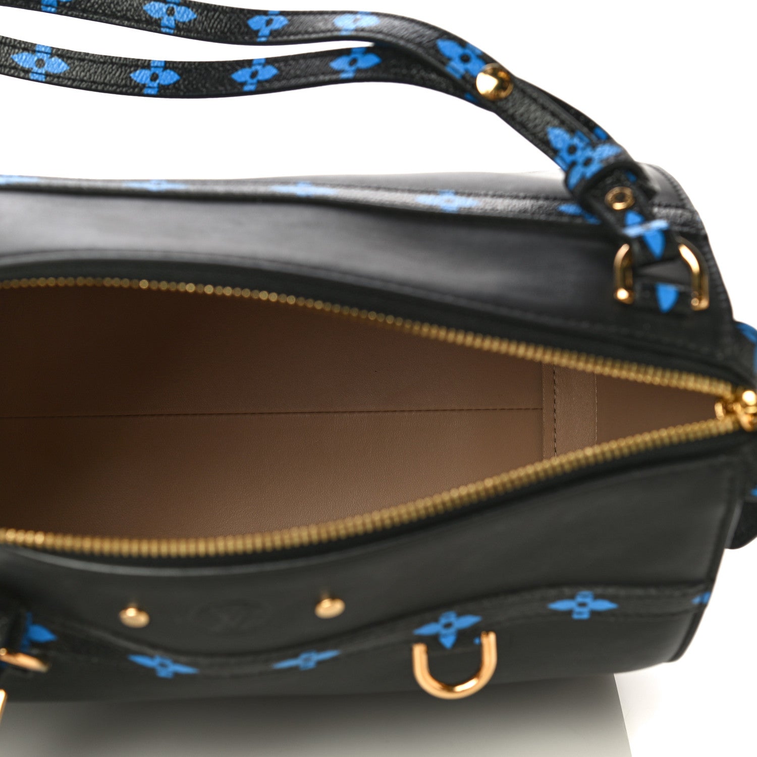 Louis Vuitton Smooth Calfskin Colored Monogram Speedy Amazon MM Blue Black 5 of 17