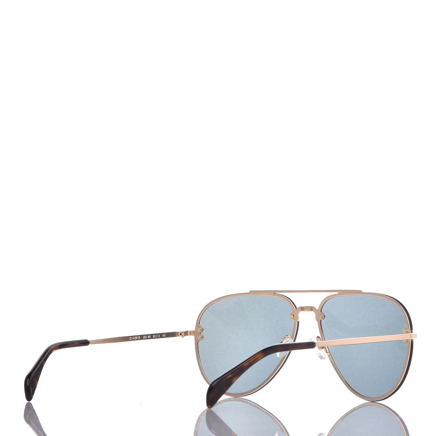 Celine Acetate Mirror Aviator Sunglasses CL41391/S Gold Grey 4 of 8