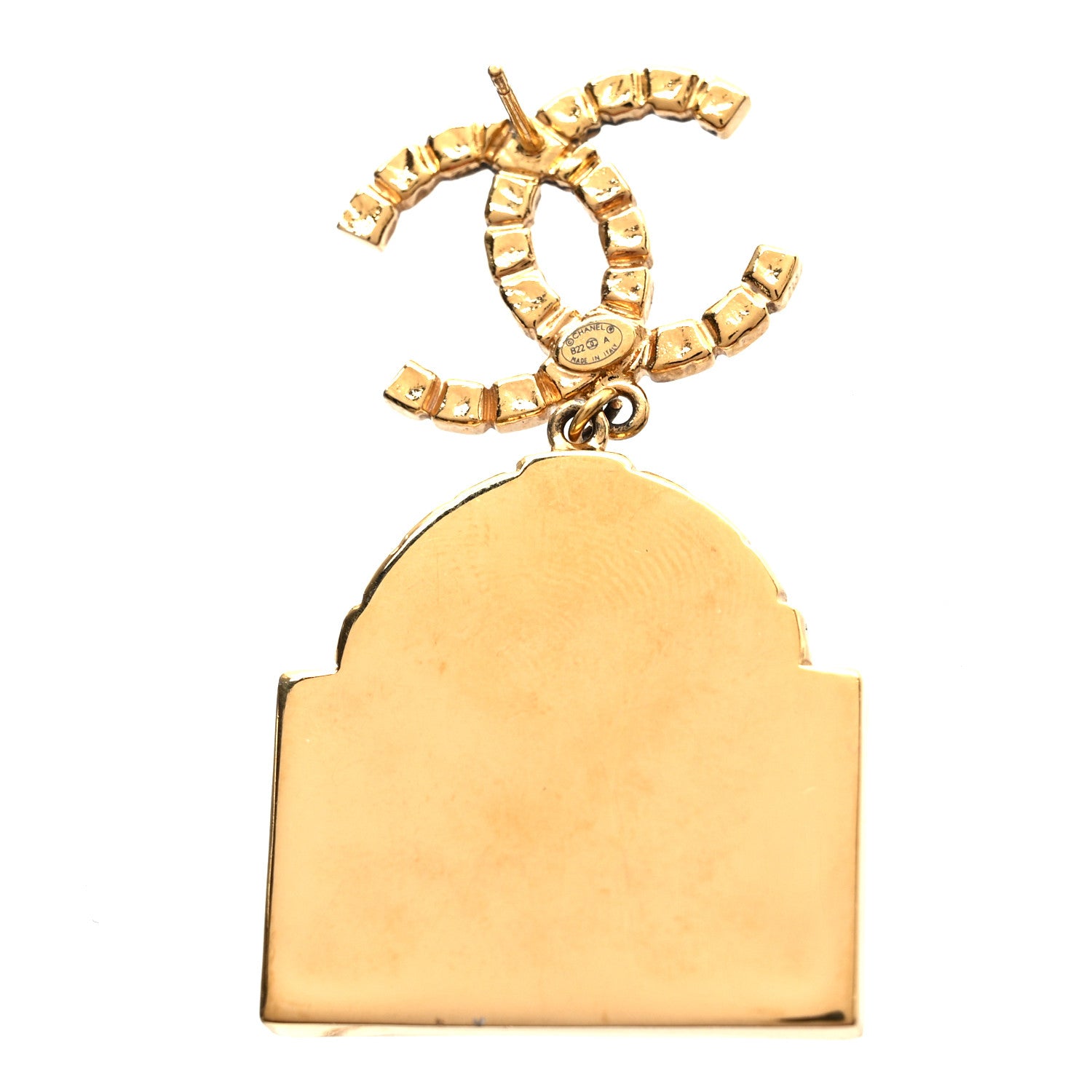 Chanel Metal CC Rue Cambon Drop Earrings Gold 4 of 5