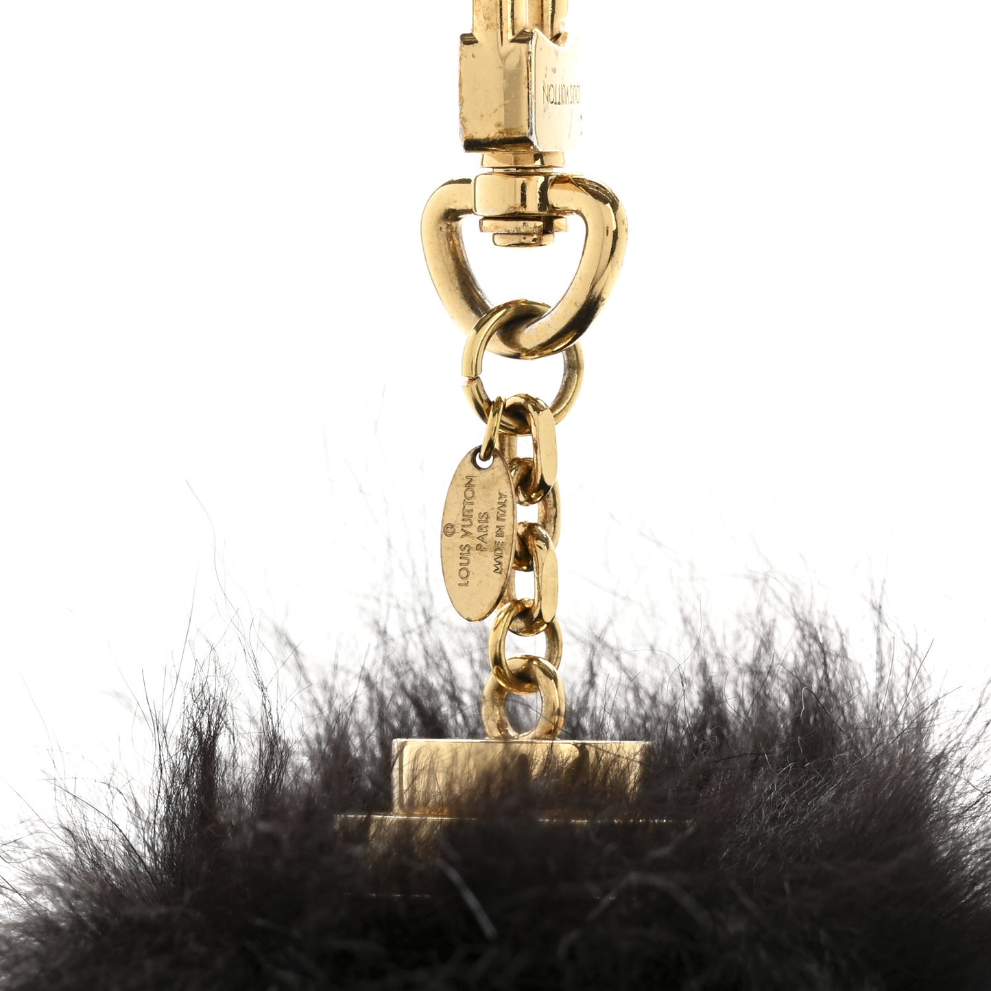 Mink Fur Fluffy Bag Charm Black